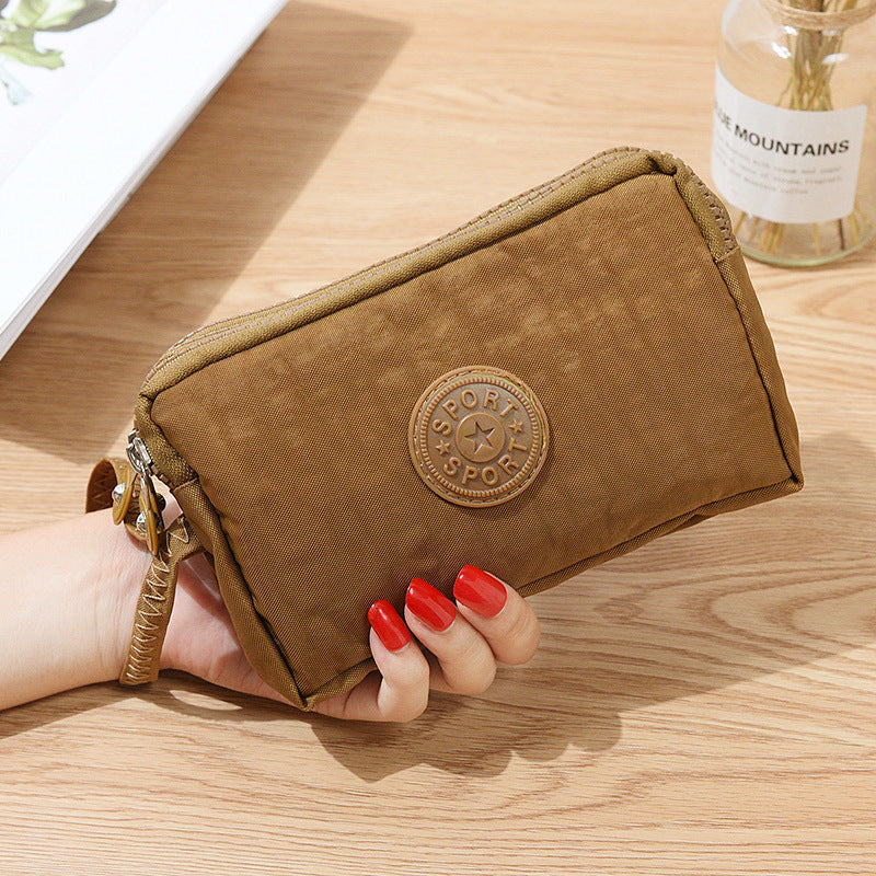 Wholesale Fabric Women's Long Three Layer Zipper Large Capacity Zero Wallet